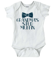 Grandma's Stud Muffin Romper Bodysuit-Direct To Garment Print-Brisco Baby