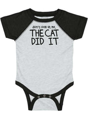 Cat Did It Raglan Romper Bodysuit-Direct To Garment Print-Brisco Baby