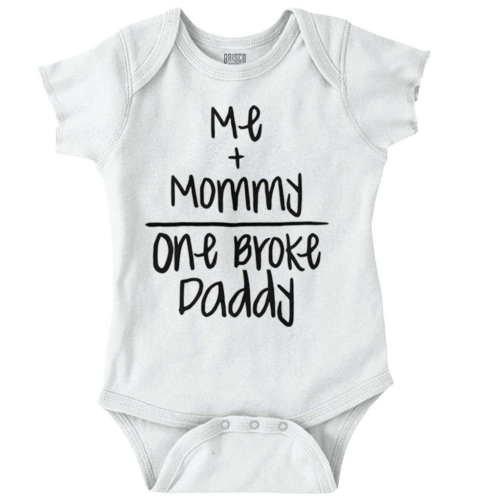 One Broke Daddy Romper Bodysuit-Direct To Garment Print-Brisco Baby
