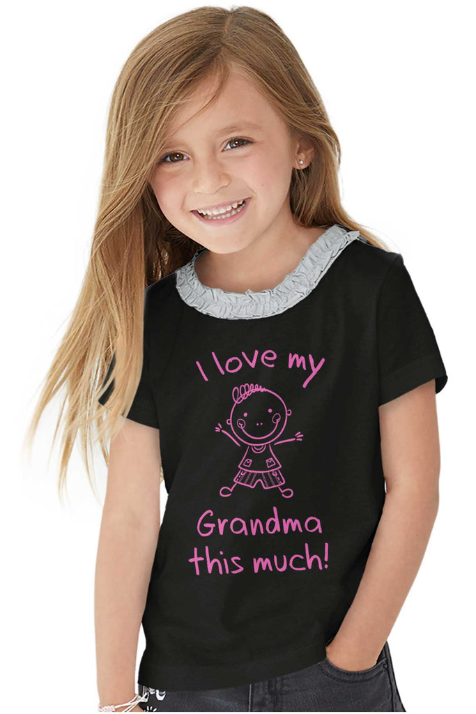 Love My Grandma Toddler Ruffled Trim T-Shirt-Direct To Garment Print-Brisco Baby