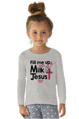 Milk And Jesus Solid Baby Pajama Top-Direct To Garment Print-Brisco Baby