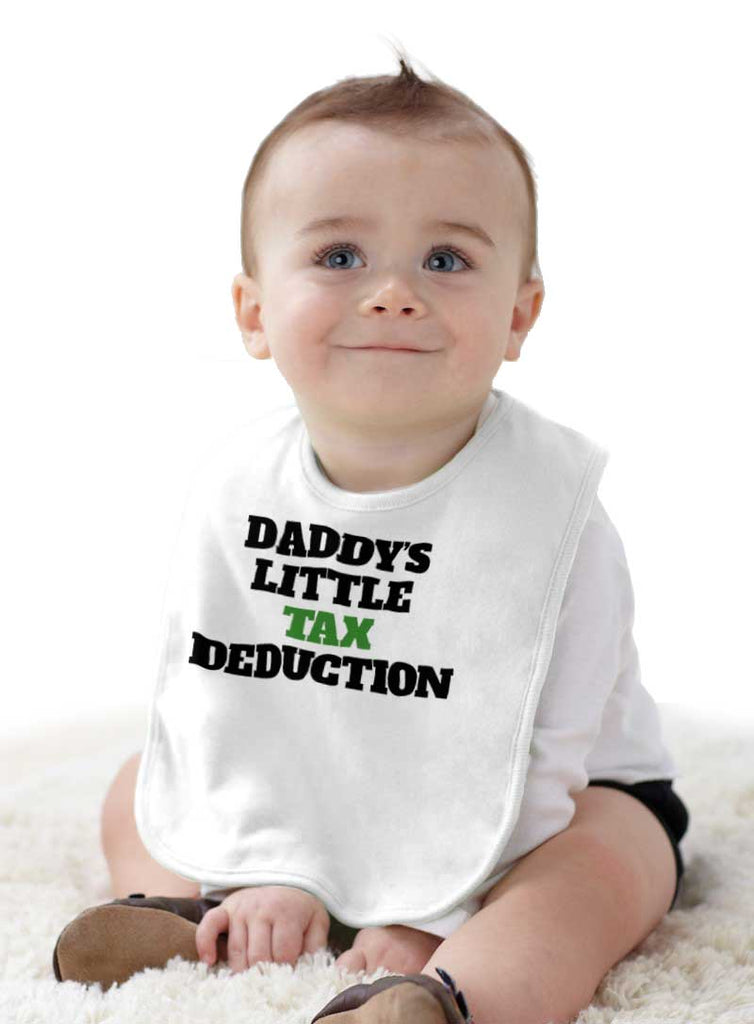 Dads Tax Deduction Infant Baby Bib-Direct To Garment Print-Brisco Baby