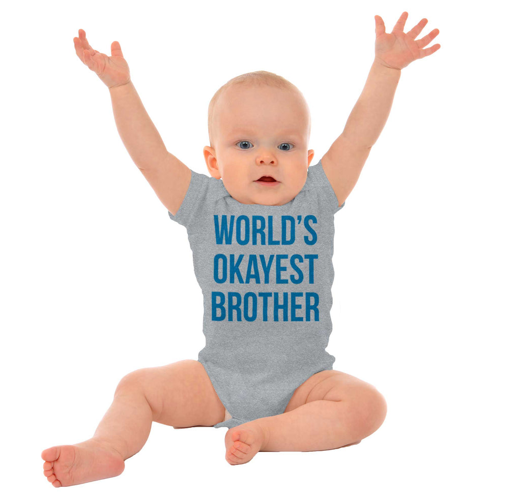 World's Okayest Brother Romper Bodysuit-Direct To Garment Print-Brisco Baby