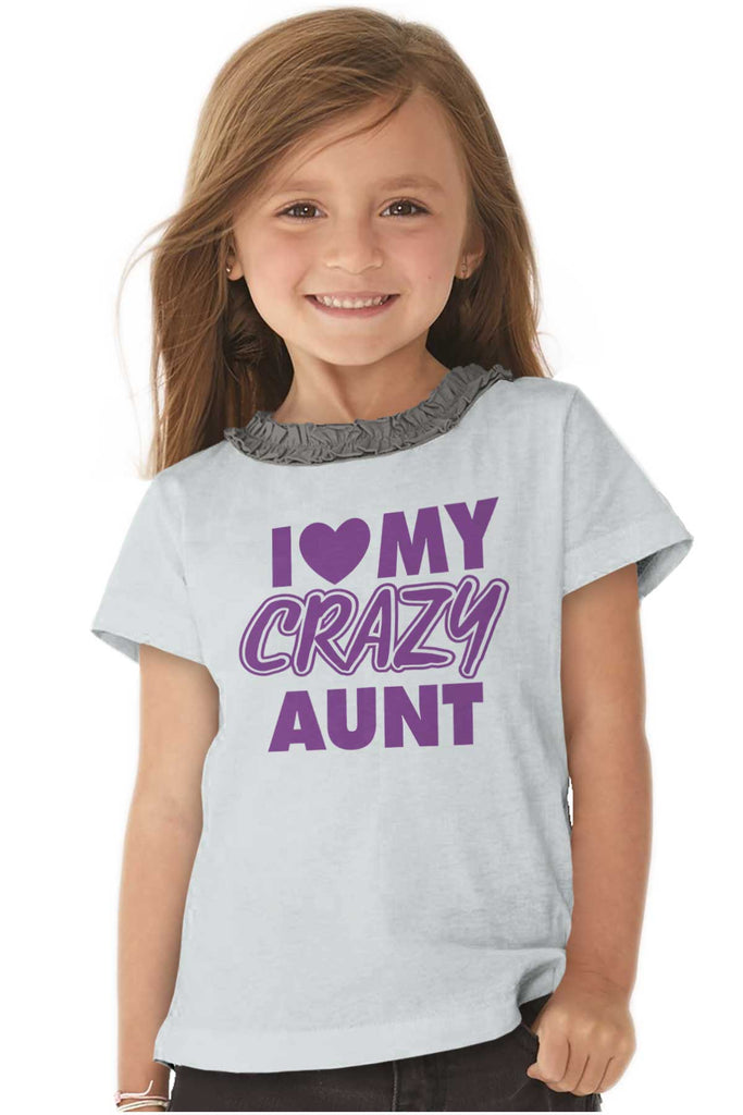 Crazy Aunt Toddler Ruffled Trim T-Shirt-Direct To Garment Print-Brisco Baby