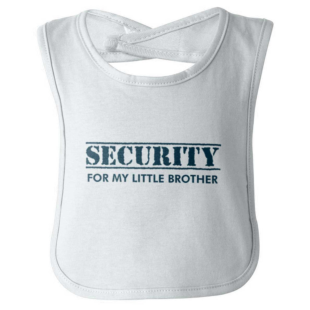 Security For My Little Brother Infant Baby Bib-Direct To Garment Print-Brisco Baby