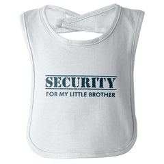 Security For My Little Brother Infant Baby Bib-Direct To Garment Print-Brisco Baby