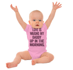Waking Up Daddy Romper Bodysuit-Direct To Garment Print-Brisco Baby