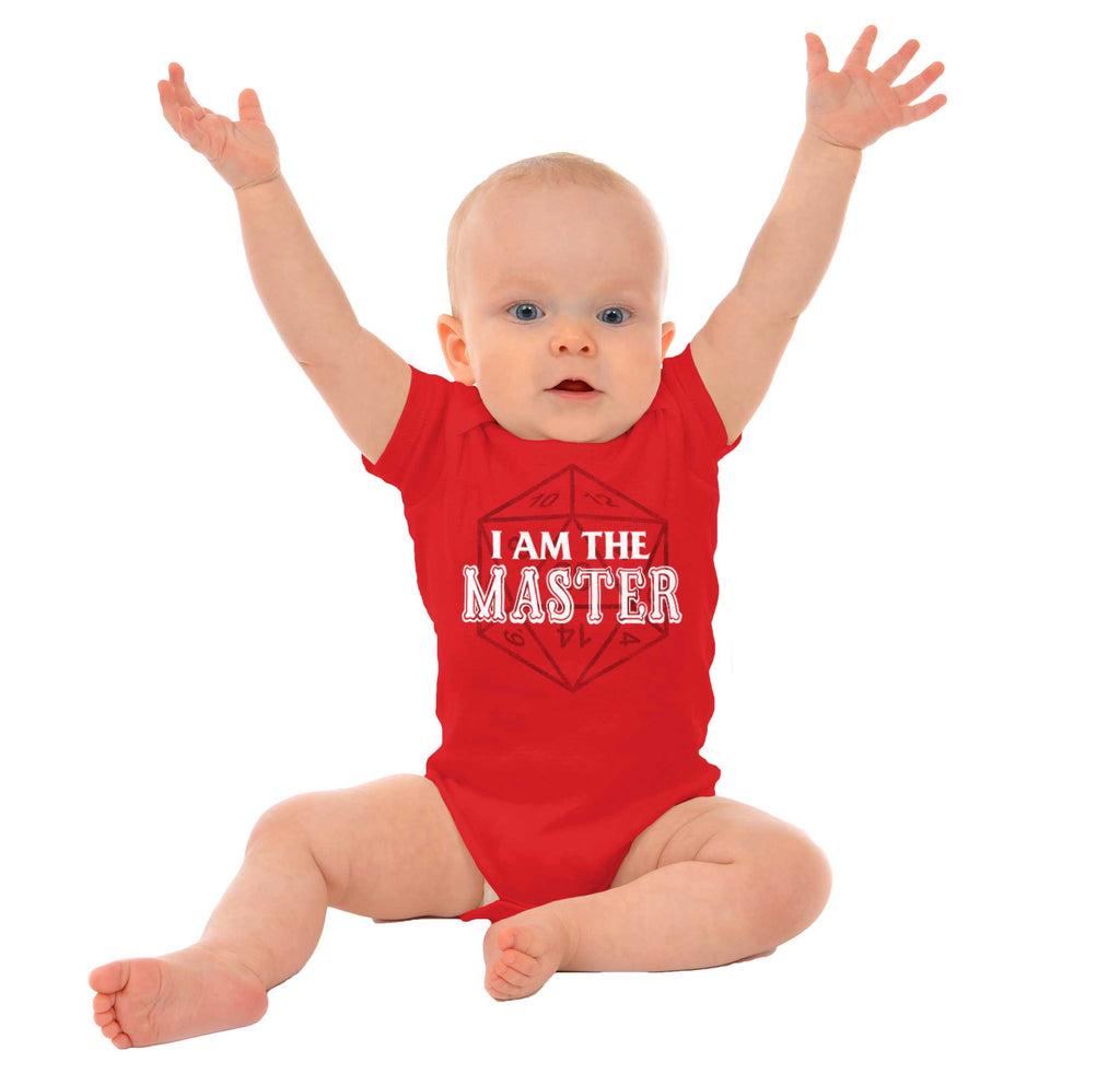 I Am The Master Dungeons Gamer Romper Bodysuit-Direct To Garment Print-Brisco Baby