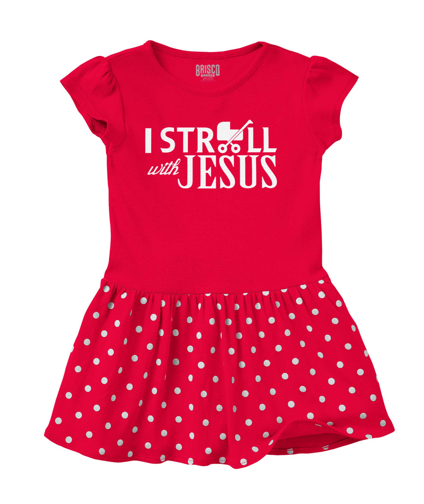 Stroll With Jesus Baby Polka Dot Skirt Dress-Direct To Garment Print-Brisco Baby