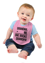 One Broke Grandpa Infant Baby Bib-Direct To Garment Print-Brisco Baby