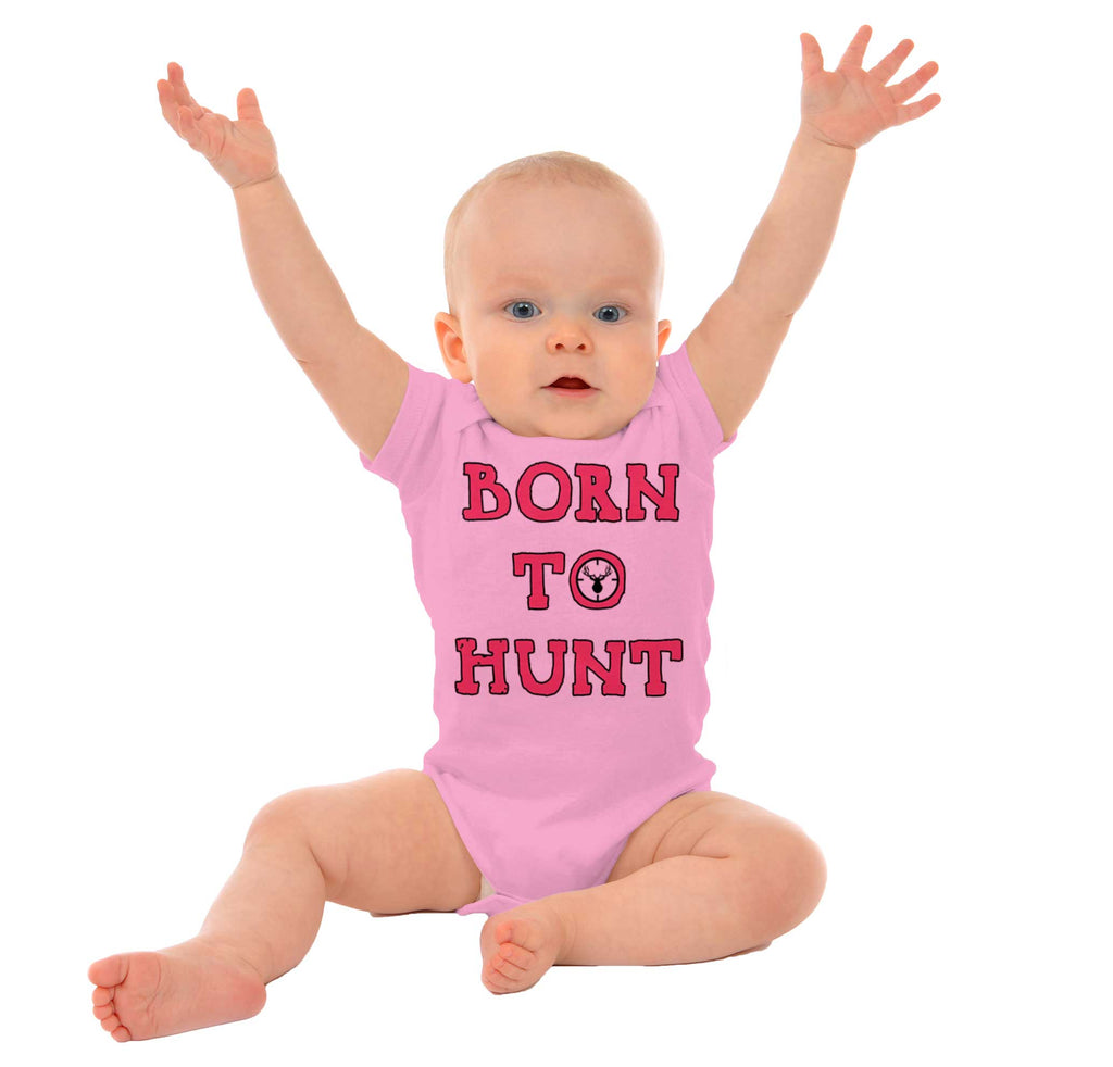 Cute Born To Hunt Deer Romper Bodysuit-Direct To Garment Print-Brisco Baby