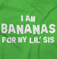 Bananas For Lil Sis Romper Bodysuit-Direct To Garment Print-Brisco Baby