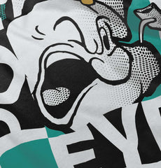 Popeye Pop Art Trimmed White Snap Bib-Direct To Garment Print-Brisco Baby