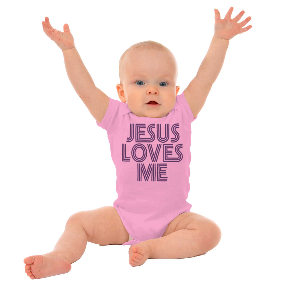 Christ Loves Me Romper Bodysuit-Direct To Garment Print-Brisco Baby