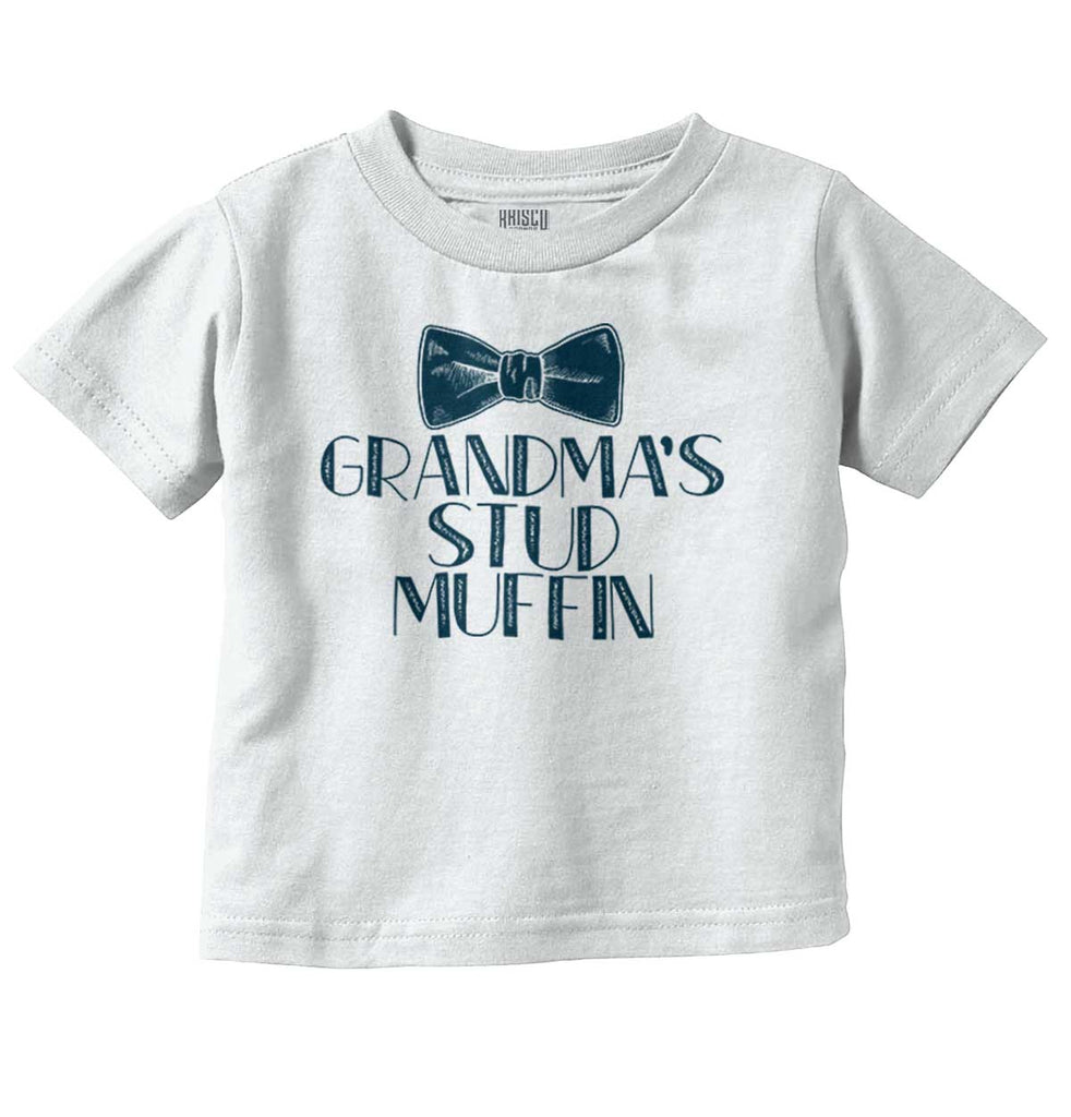 Grandma's Stud Muffin Infant Toddler T Shirt-Direct To Garment Print-Brisco Baby