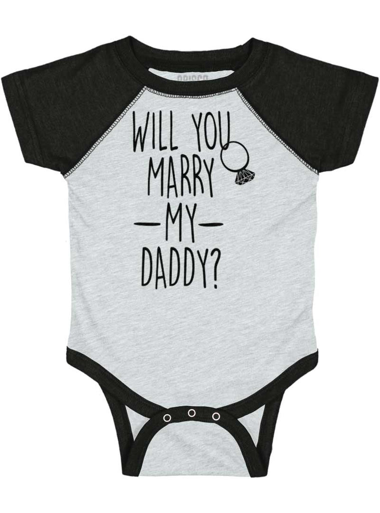Marry My Daddy Raglan Romper Bodysuit-Direct To Garment Print-Brisco Baby