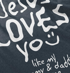 Jesus Loves You Football Romper Bodysuit-Direct To Garment Print-Brisco Baby