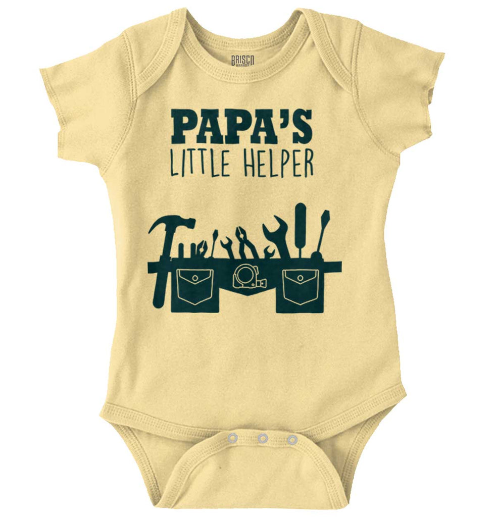 Papa's Little Helper Romper Bodysuit-Direct To Garment Print-Brisco Baby