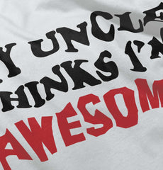 Uncle Thinks I'm Awesome Romper Bodysuit-Direct To Garment Print-Brisco Baby
