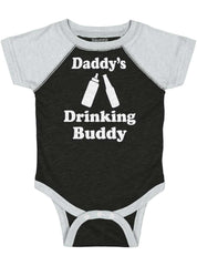 Drinking Buddy Raglan Romper Bodysuit-Direct To Garment Print-Brisco Baby