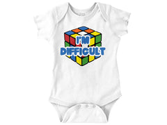 Difficult Rubik's Romper Bodysuit-Direct To Garment Print-Brisco Baby