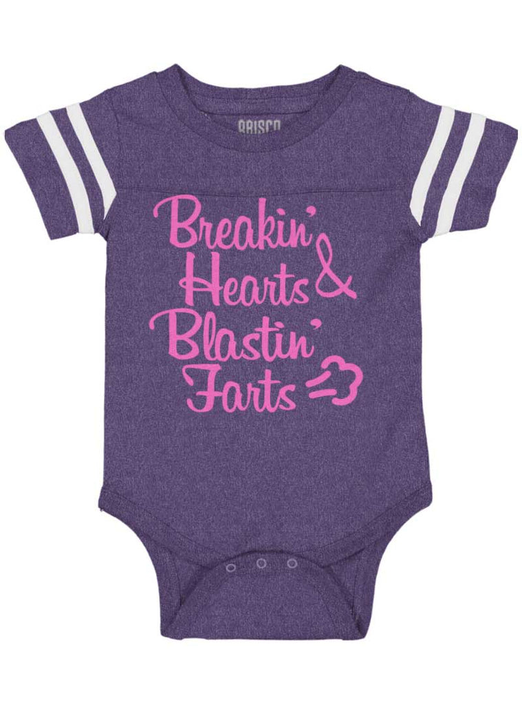 Blastin Farts Football Romper Bodysuit-Direct To Garment Print-Brisco Baby