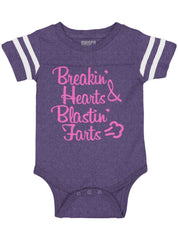 Blastin Farts Football Romper Bodysuit-Direct To Garment Print-Brisco Baby