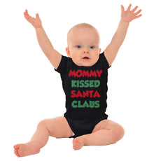 Mommy Kissed Santa Claus Romper Bodysuit-Direct To Garment Print-Brisco Baby