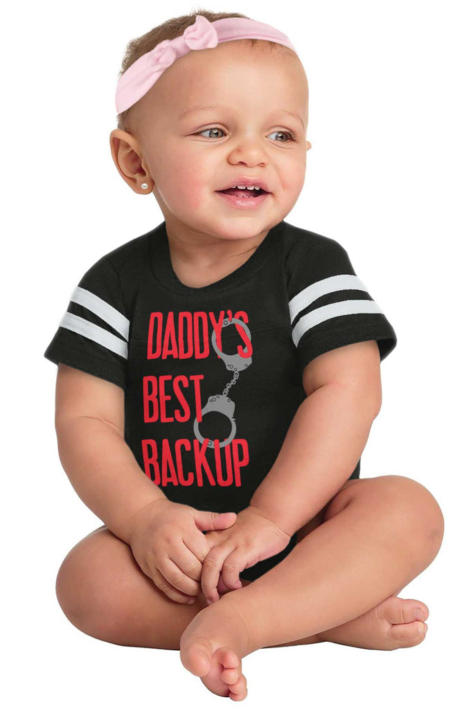 Daddy's Best Backup Football Romper Bodysuit-Direct To Garment Print-Brisco Baby