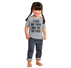 I Love Papa And Tattoos Infant Toddler T Shirt-Direct To Garment Print-Brisco Baby