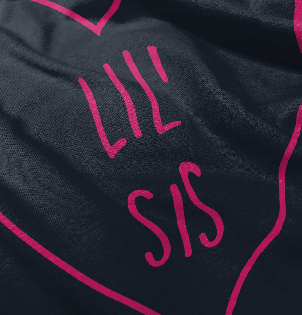 Lil' Sis Heart Romper Bodysuit-Direct To Garment Print-Brisco Baby