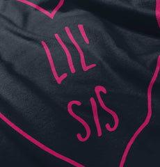 Lil' Sis Heart Romper Bodysuit-Direct To Garment Print-Brisco Baby