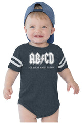 AB CD Football Romper Bodysuit-Direct To Garment Print-Brisco Baby