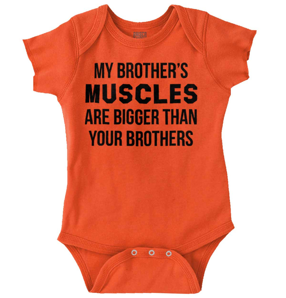 My Brother's Muscles Romper Bodysuit-Direct To Garment Print-Brisco Baby