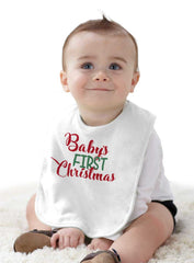 Baby's First Christmas Infant Baby Bib-Direct To Garment Print-Brisco Baby