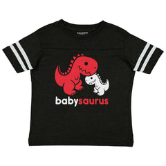 Babysaurus Rex Toddler Football Jersey Tee-Direct To Garment Print-Brisco Baby