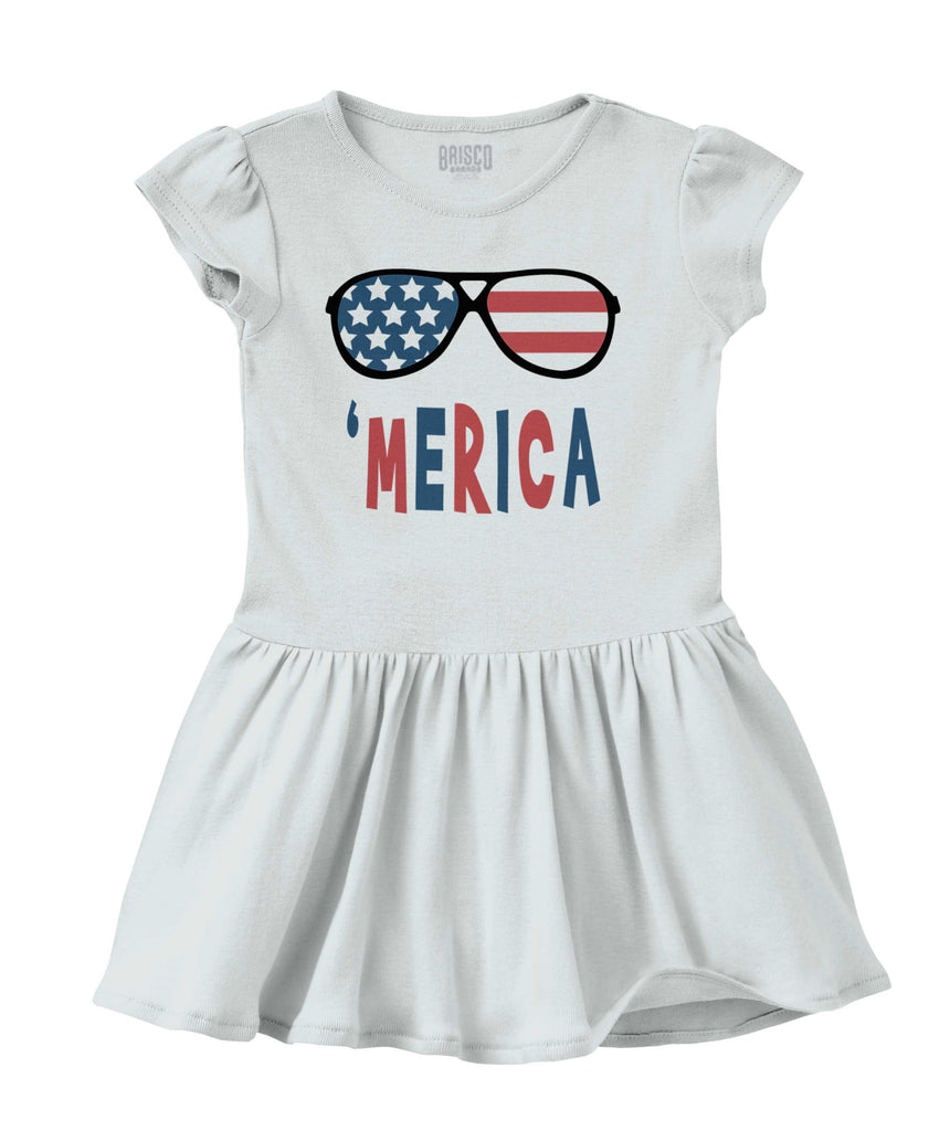 ‘merica Solid Baby Infant Dress-Direct To Garment Print-Brisco Baby