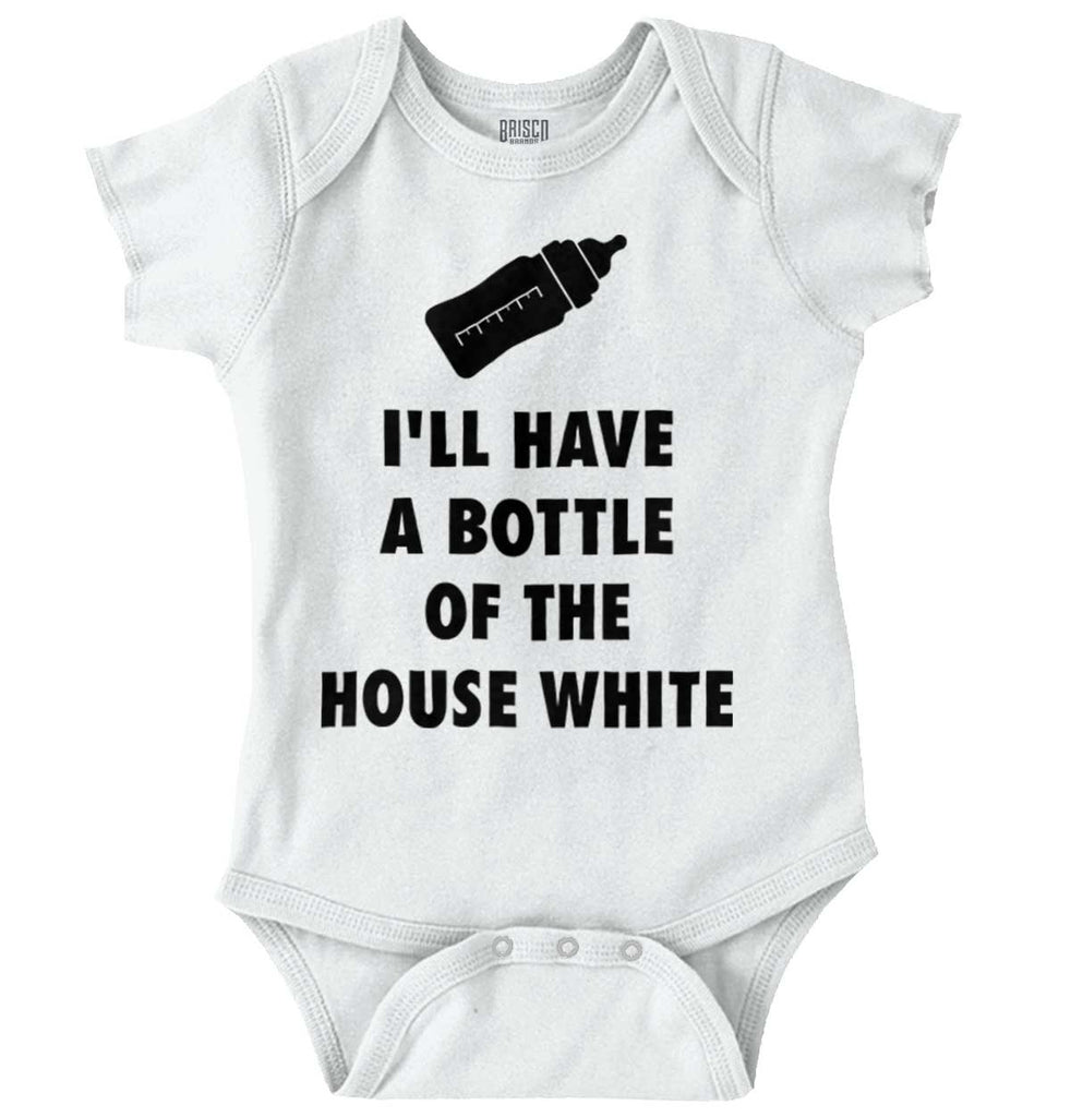 House White Romper Bodysuit-Direct To Garment Print-Brisco Baby