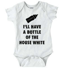 House White Romper Bodysuit-Direct To Garment Print-Brisco Baby