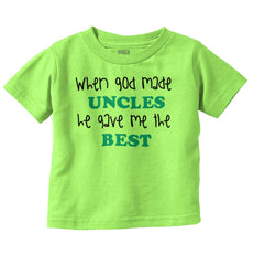 When God Made Uncles Infant Toddler T Shirt-Direct To Garment Print-Brisco Baby