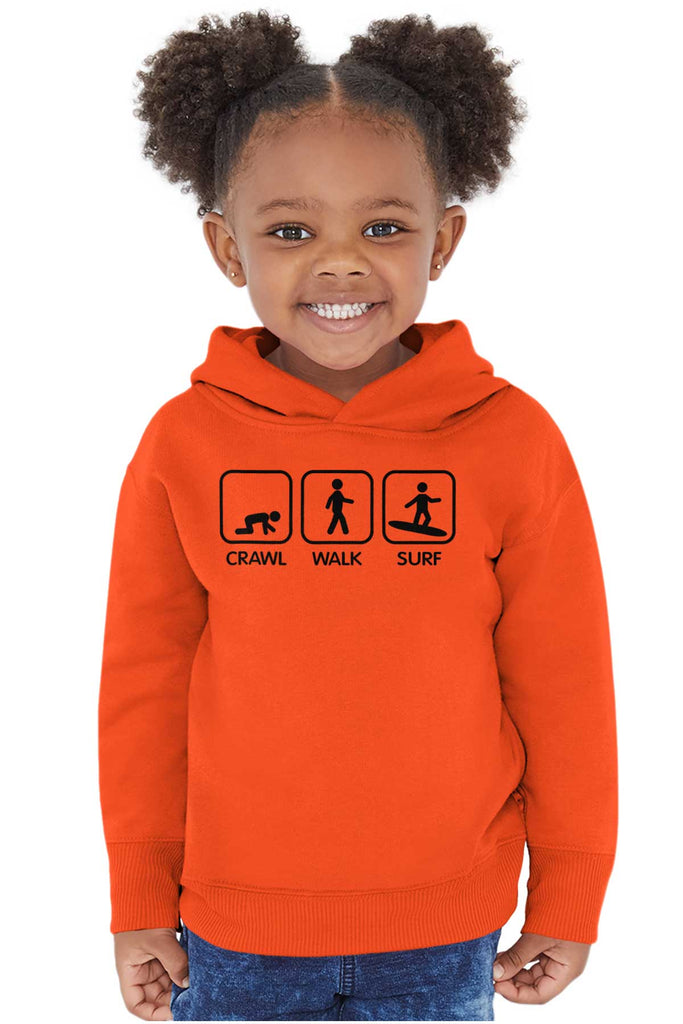 Crawl Walk Surf Toddler Pullover Hoodie-Direct To Garment Print-Brisco Baby