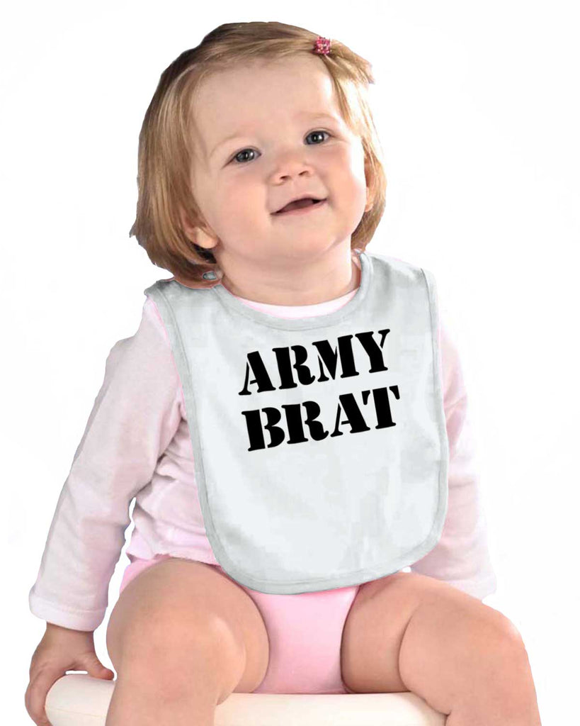 Army Brat Infant Baby Bib-Direct To Garment Print-Brisco Baby