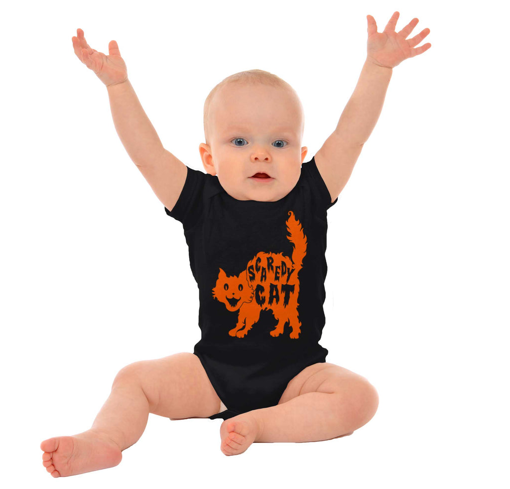 Scaredy Cat Romper Bodysuit-Direct To Garment Print-Brisco Baby