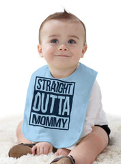 Straight Outta Mommy Infant Baby Bib-Direct To Garment Print-Brisco Baby