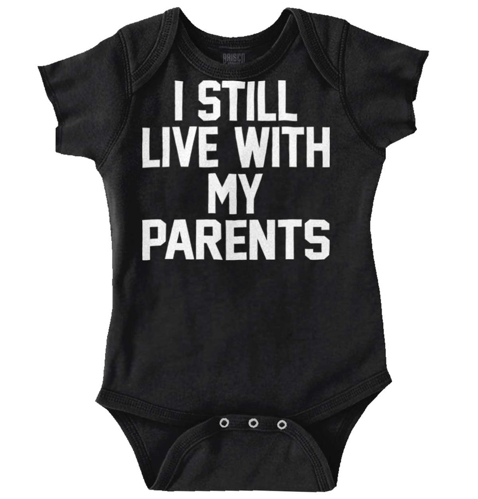 Live With My Parents Romper Bodysuit-Direct To Garment Print-Brisco Baby