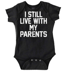 Live With My Parents Romper Bodysuit-Direct To Garment Print-Brisco Baby