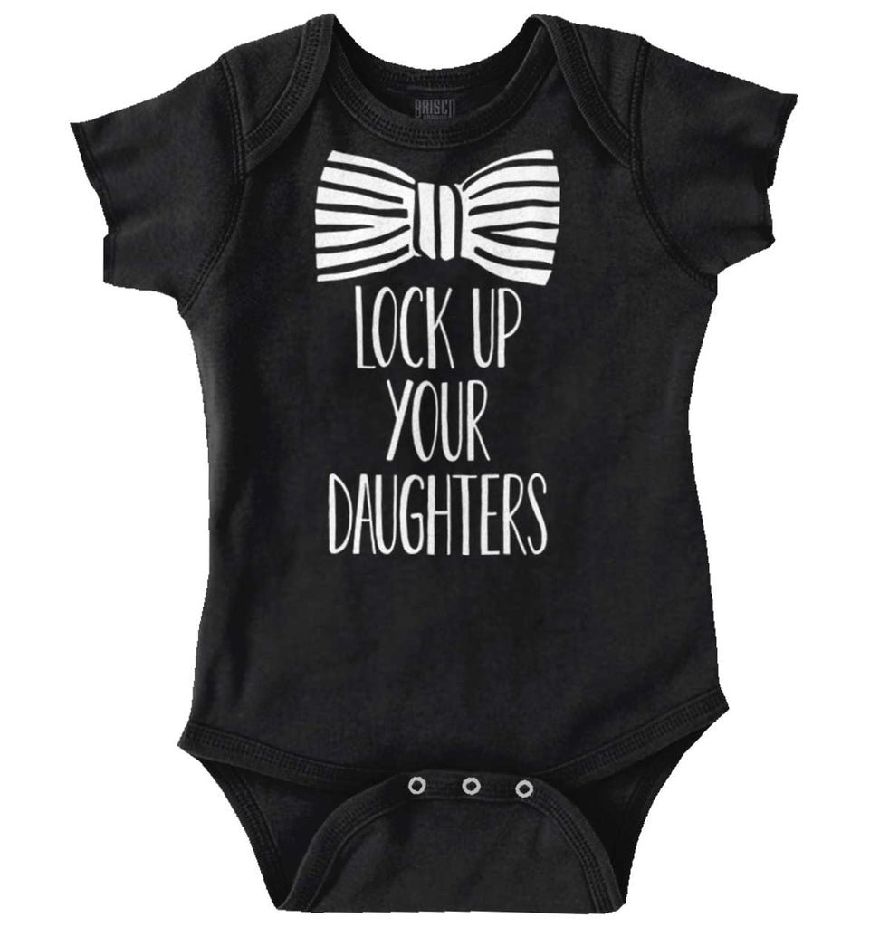 Lock Up Your Daughters Romper Bodysuit-Direct To Garment Print-Brisco Baby