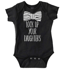 Lock Up Your Daughters Romper Bodysuit-Direct To Garment Print-Brisco Baby