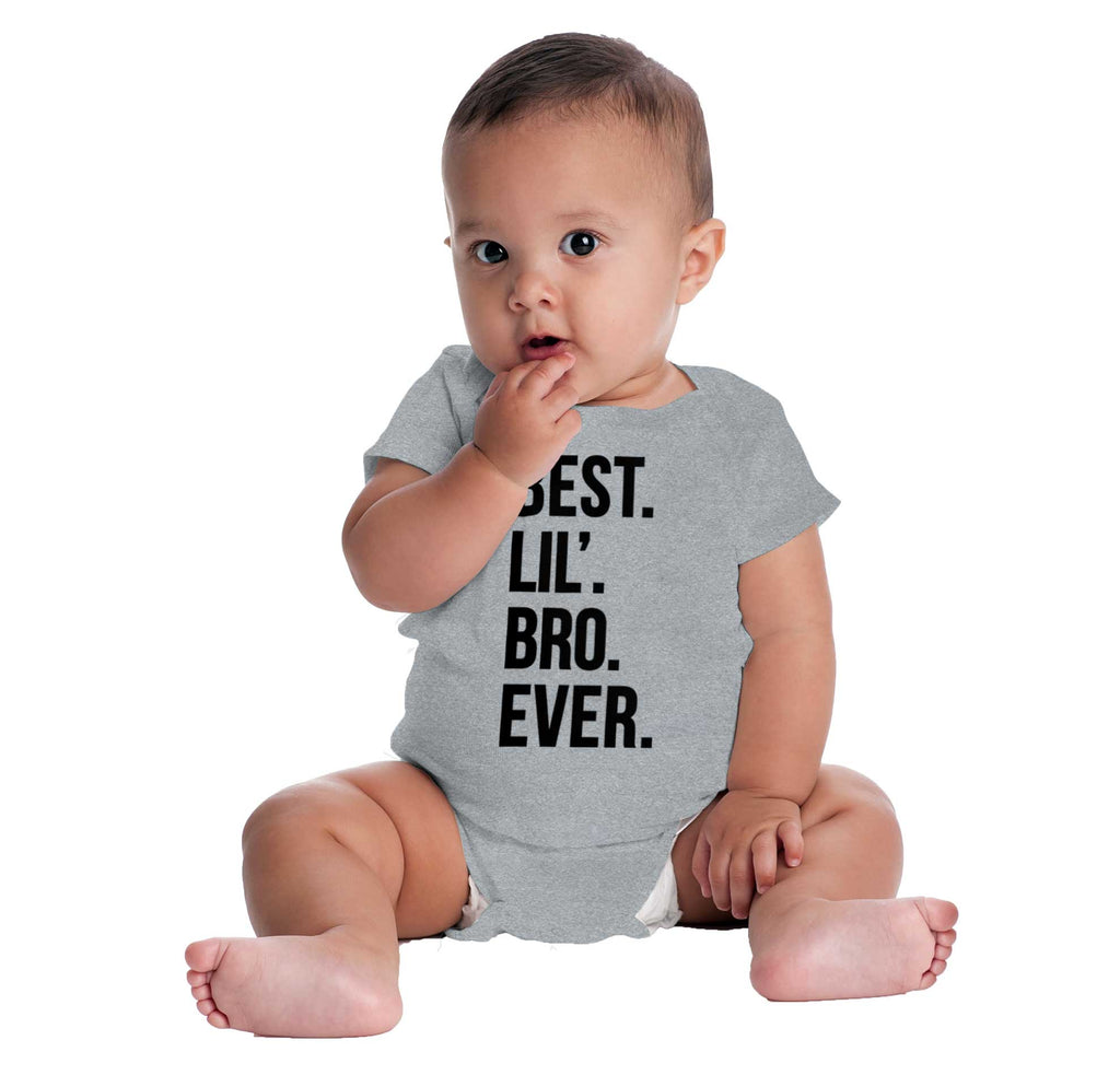 Best Lil' Bro Ever Romper Bodysuit-Direct To Garment Print-Brisco Baby