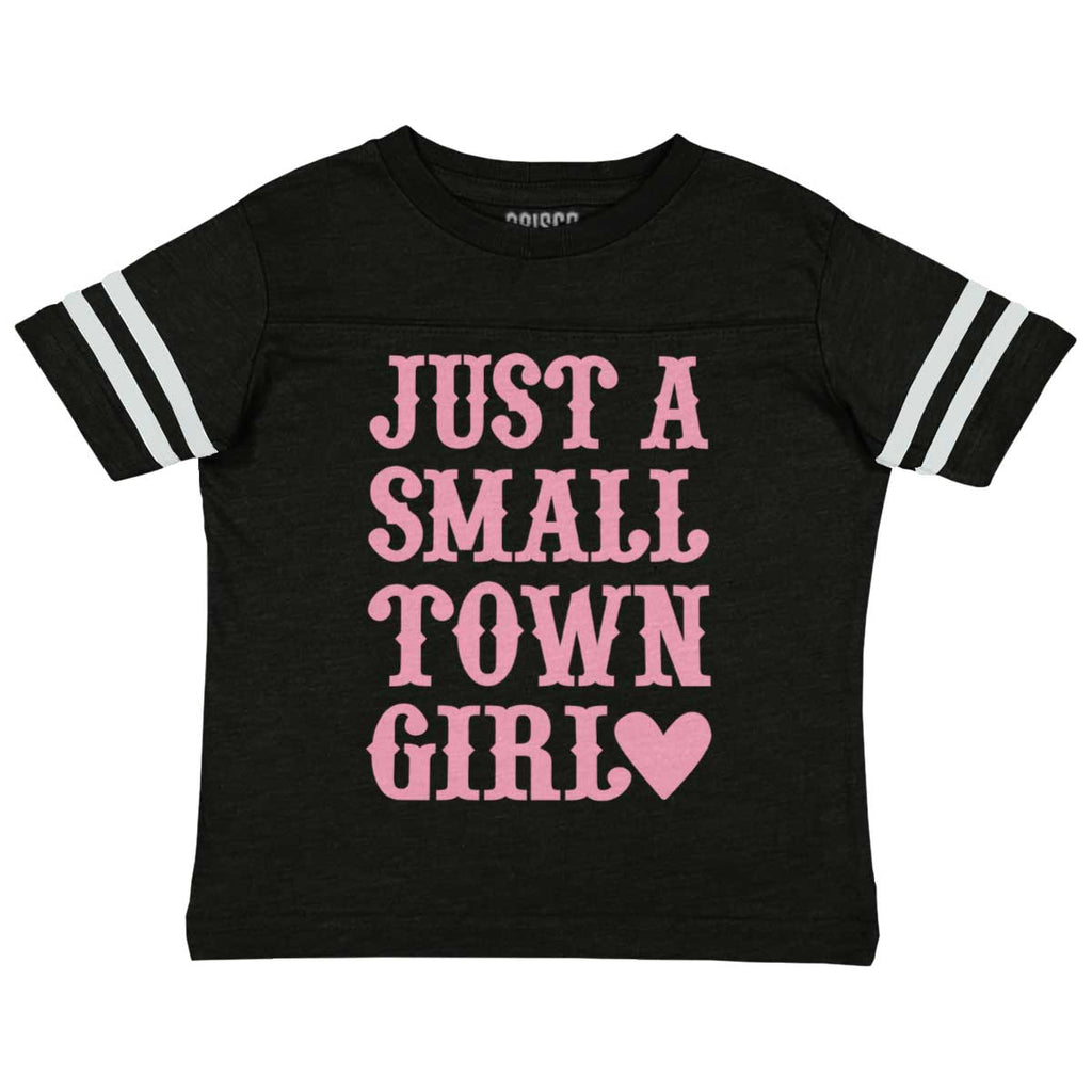 Small Town Girl Toddler Football Jersey Tee-Direct To Garment Print-Brisco Baby